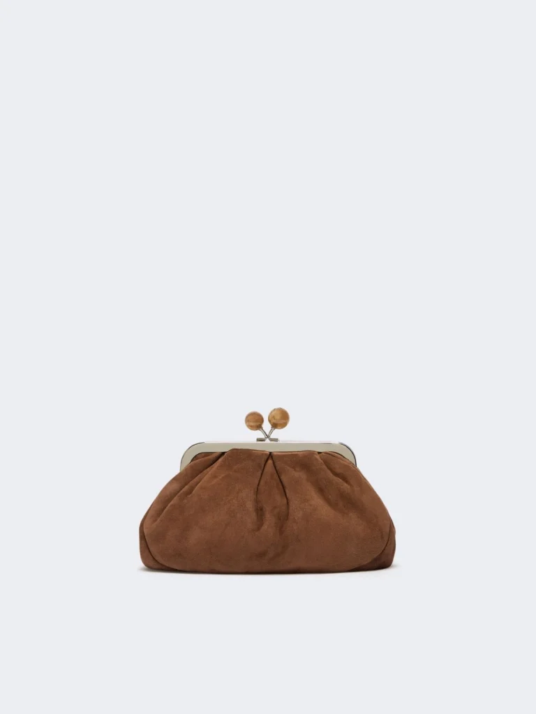 Weekend Max Mara borsa pasticcino bag small in suede ebano VALOIS