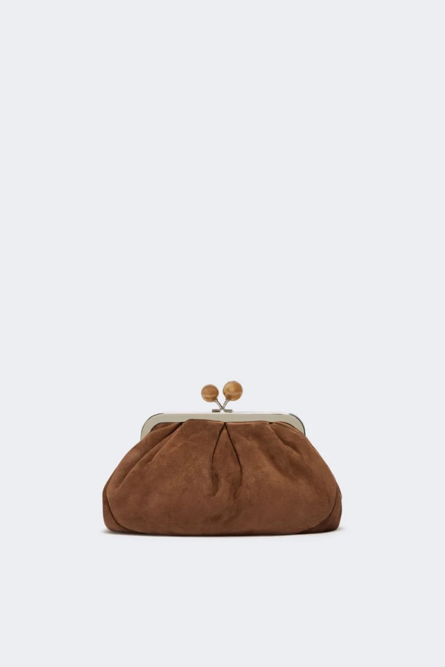Weekend Max Mara borsa pasticcino bag small in suede ebano VALOIS