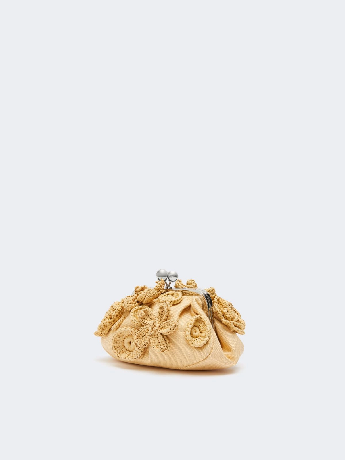 Weekend Max Mara borsa pasticcino bag small effetto rafia con fiori beige WKACOMUNE - immagine 5