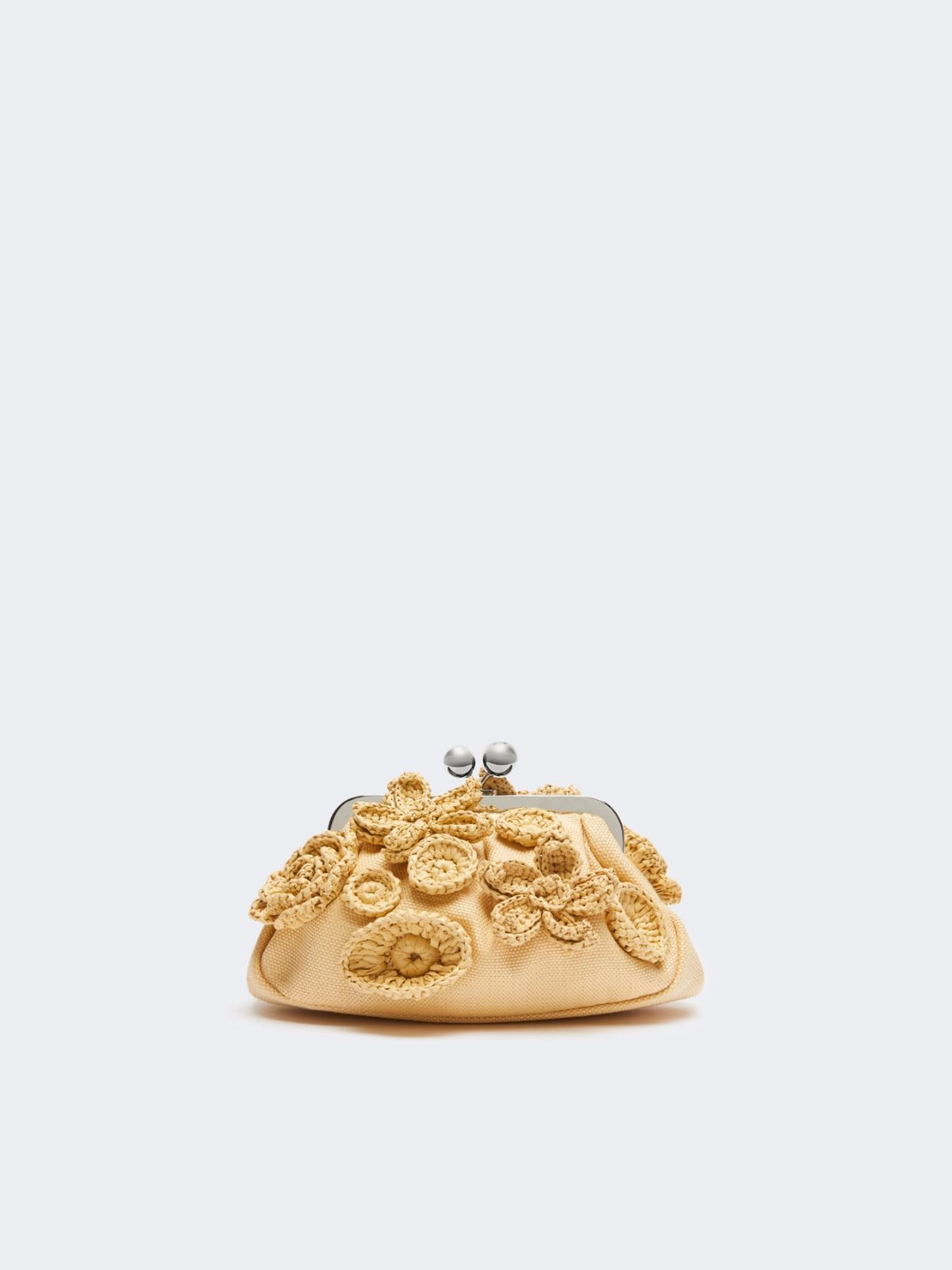 Weekend Max Mara borsa pasticcino bag small effetto rafia con fiori beige WKACOMUNE - immagine 6
