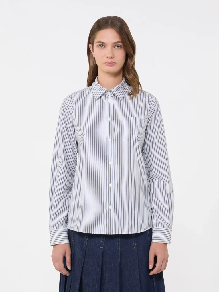 Weekend Max Mara donna camicia a righe bianco blu WKDBAHAMAS