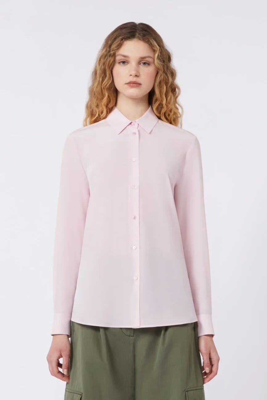 Weekend Max Mara donna camicia in seta rosa WKDCURVONE