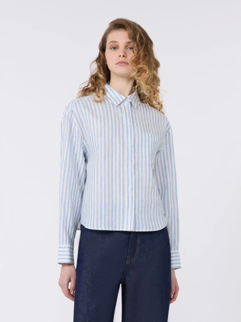 Weekend Max Mara donna camicia a righe bianco azzurra WKDALBATRO