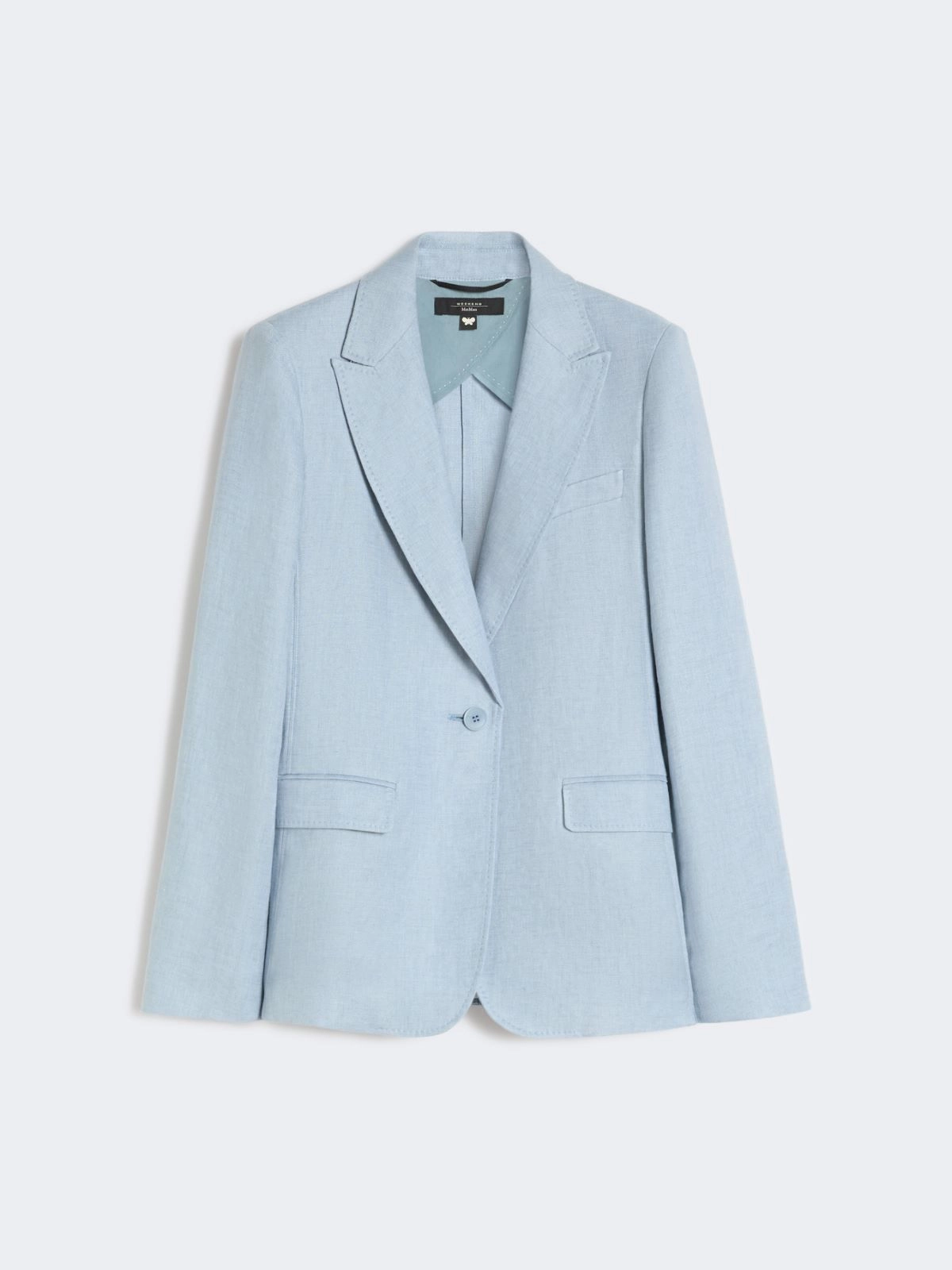 Weekend Max Mara giacca in canvas di lino azzurro WKDNALUT - immagine 5
