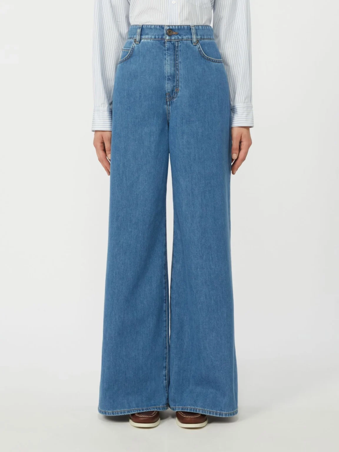 Weekend Max Mara donna jeans gamba larga lavaggio chiaro WKDVEGA