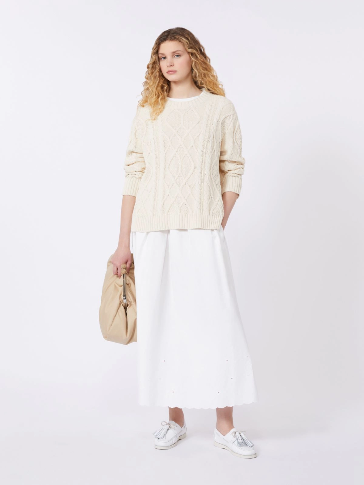Weekend Max Mara donna maglia girocollo a trecce avorio WKDTENORE - immagine 4
