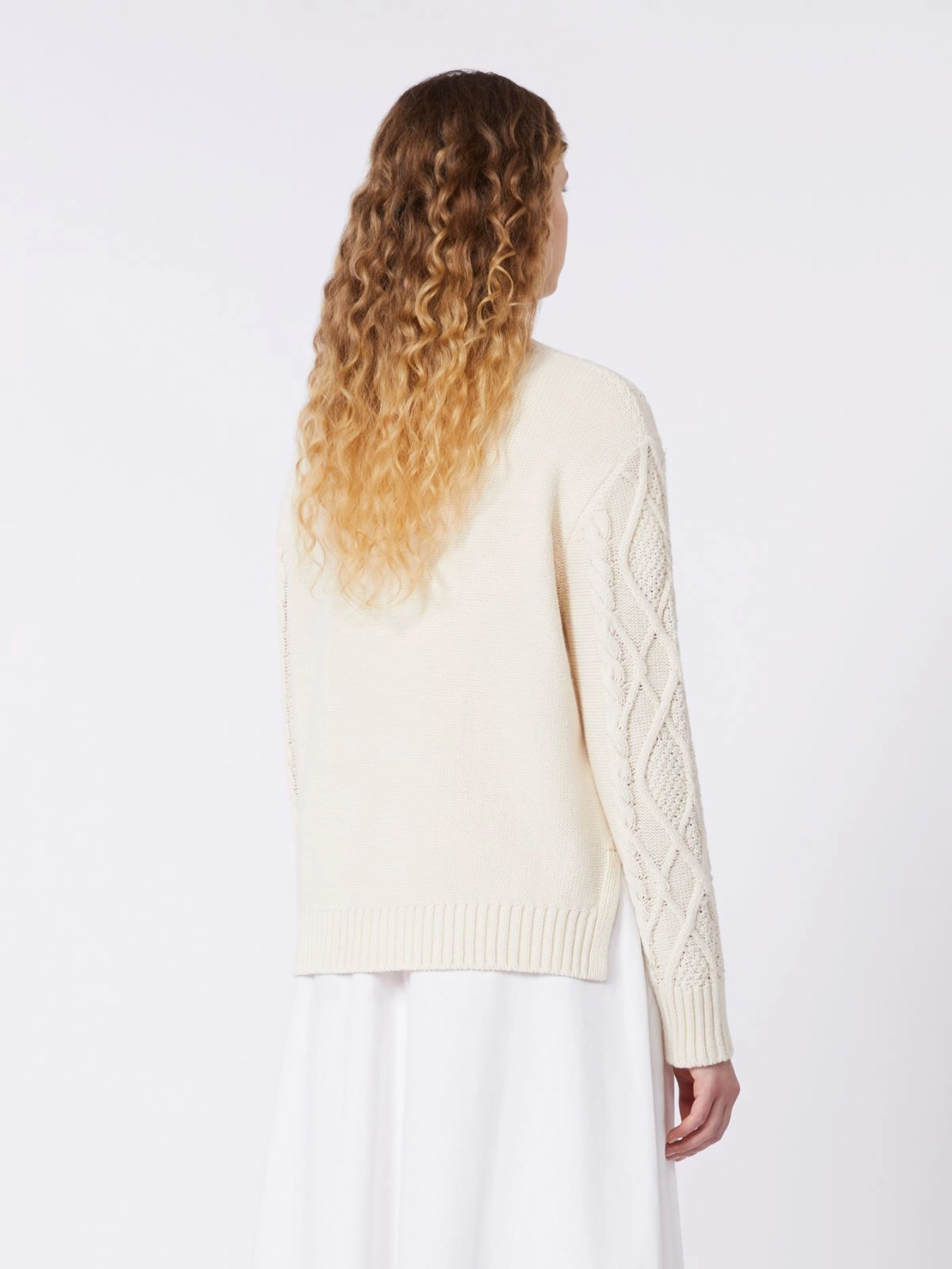 Weekend Max Mara donna maglia girocollo a trecce avorio WKDTENORE - immagine 3