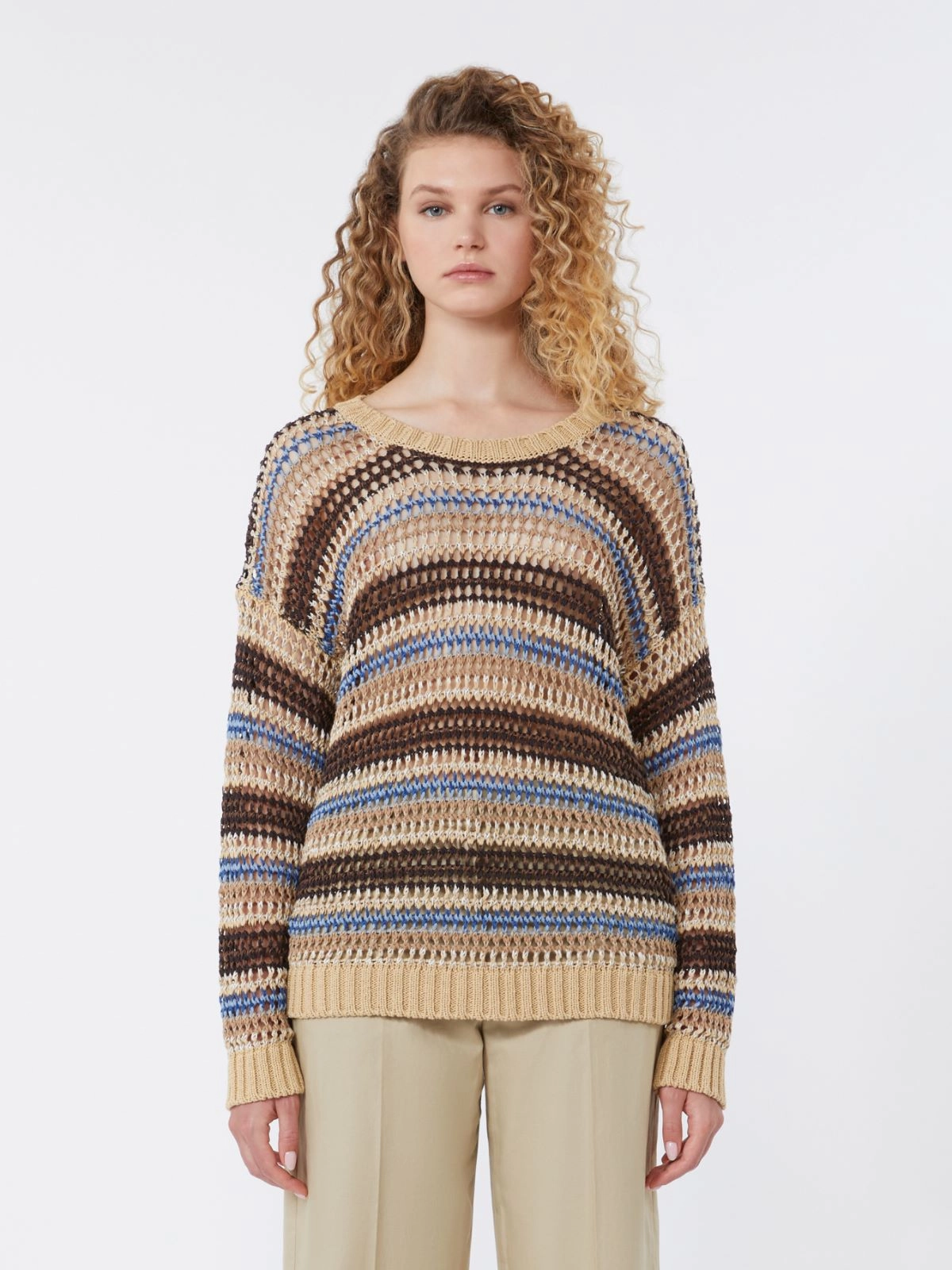 Weekend Max Mara donna maglia a rete lino e cotone WKDONIRICA