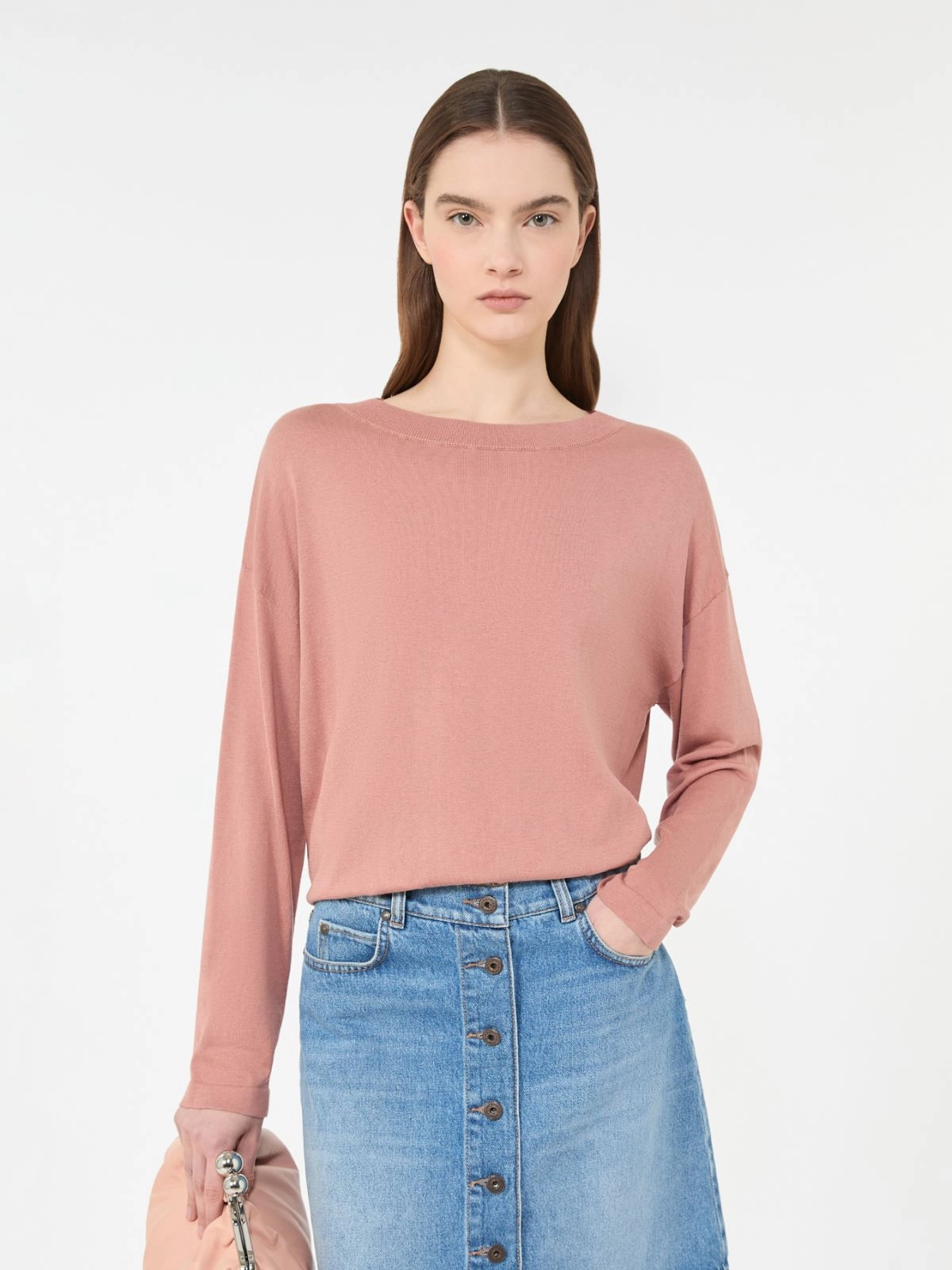 Weekend Max Mara donna maglia in seta e cotone rosa WKDLEPRE - immagine 2