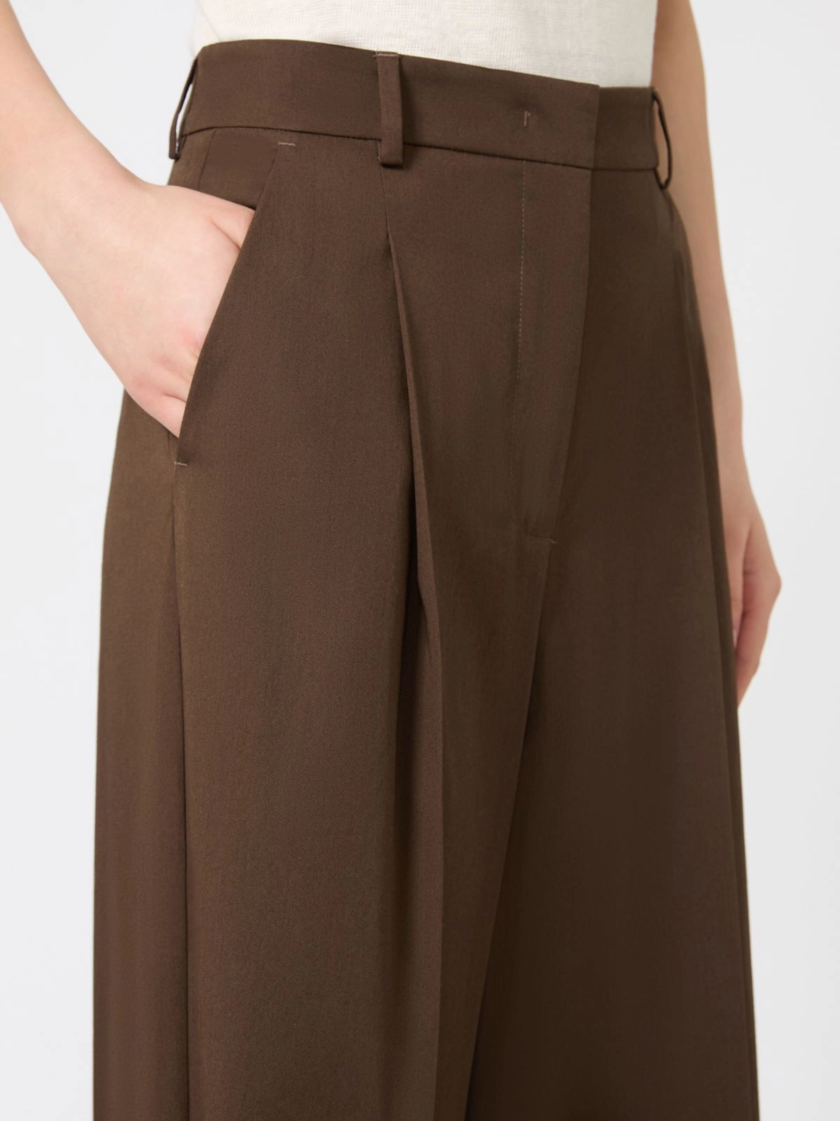 Weekend Max Mara pantalone marrone gamba larga WKDBELLICO - immagine 2
