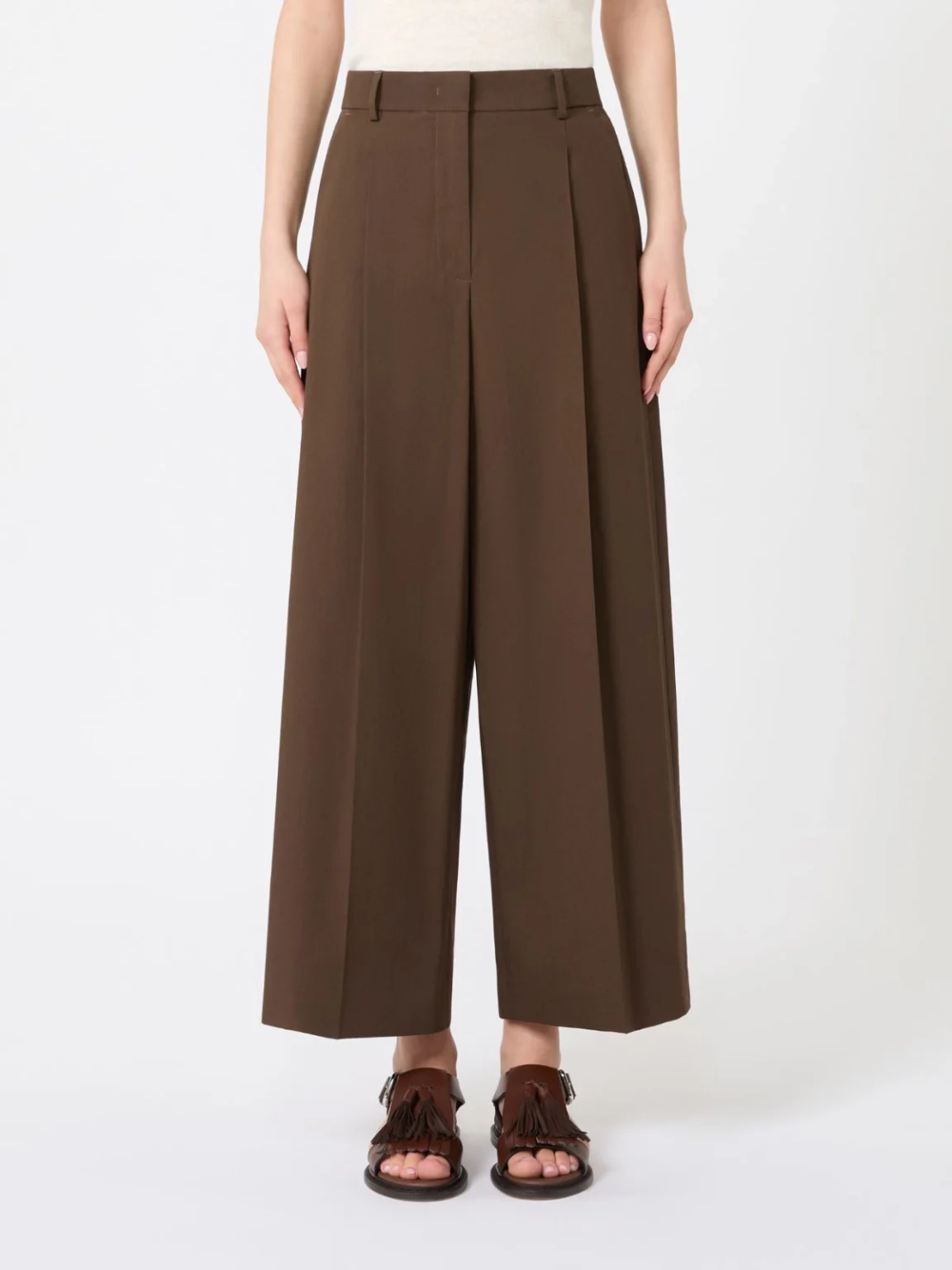 Weekend Max Mara pantalone marrone gamba larga WKDBELLICO