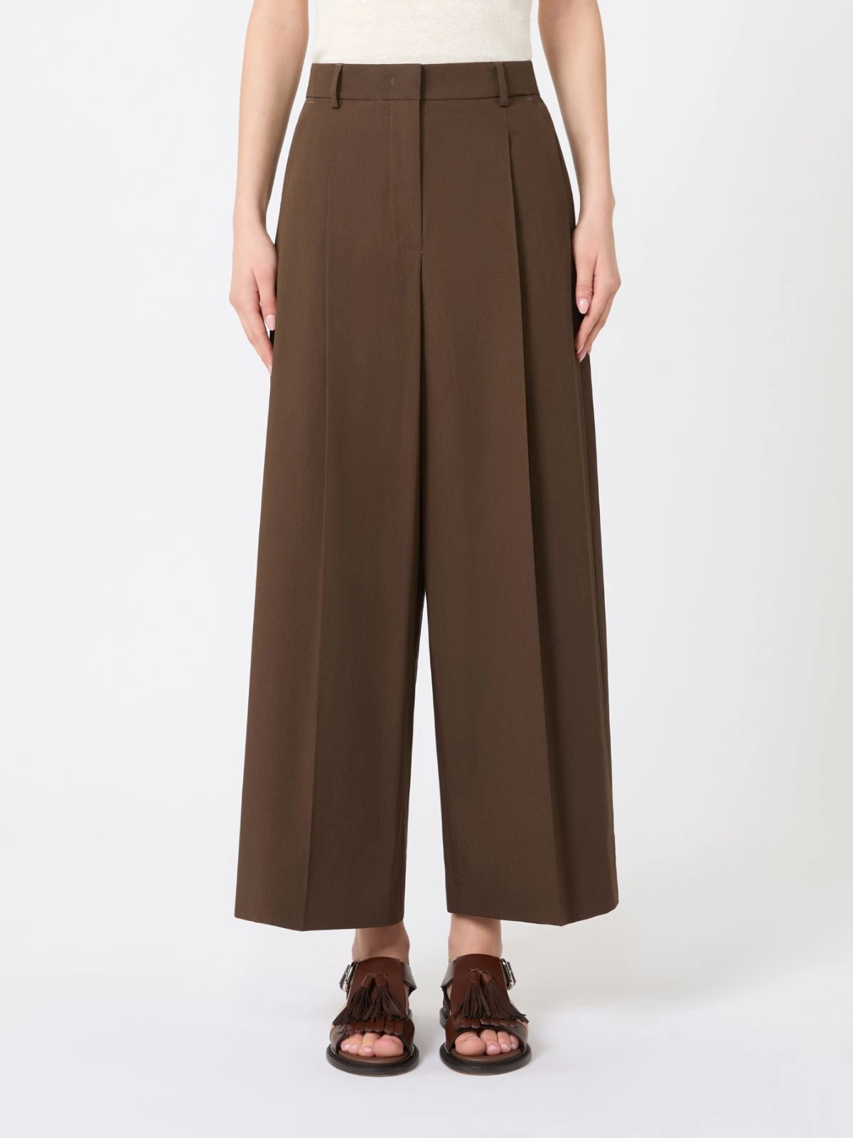 Weekend Max Mara pantalone marrone gamba larga WKDBELLICO