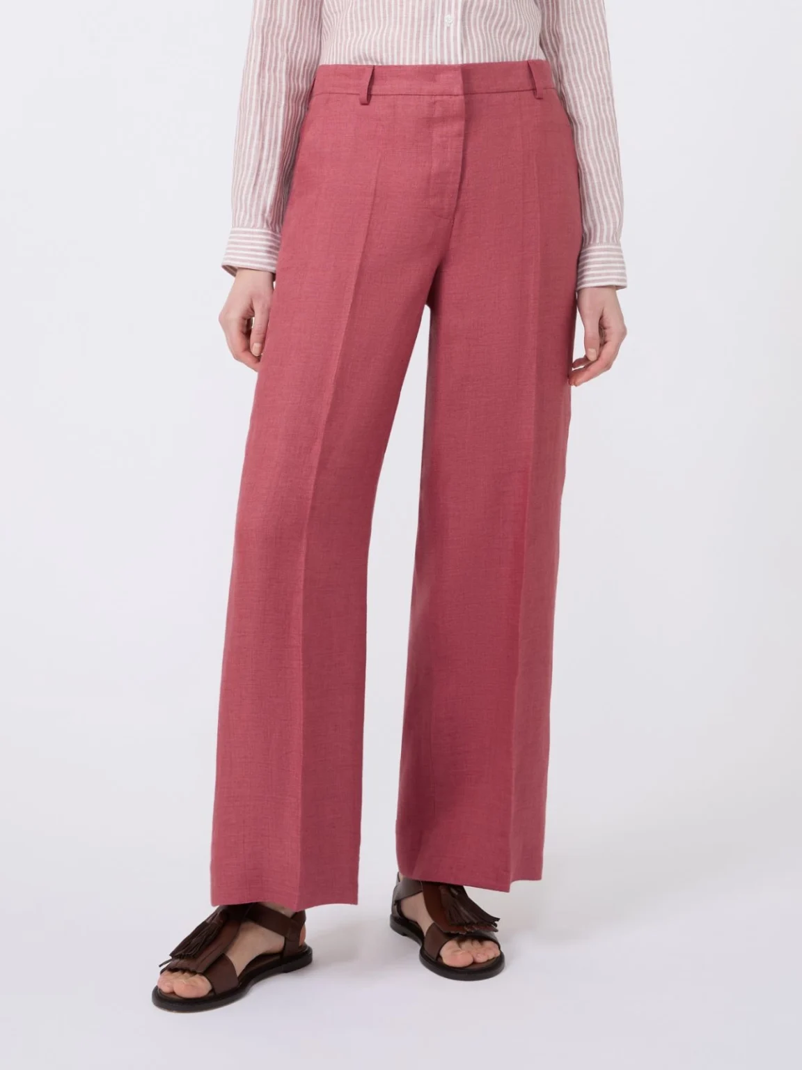 Weekend Max Mara donna pantalone in lino lavato rosso ciliegia WKDMALIZIA