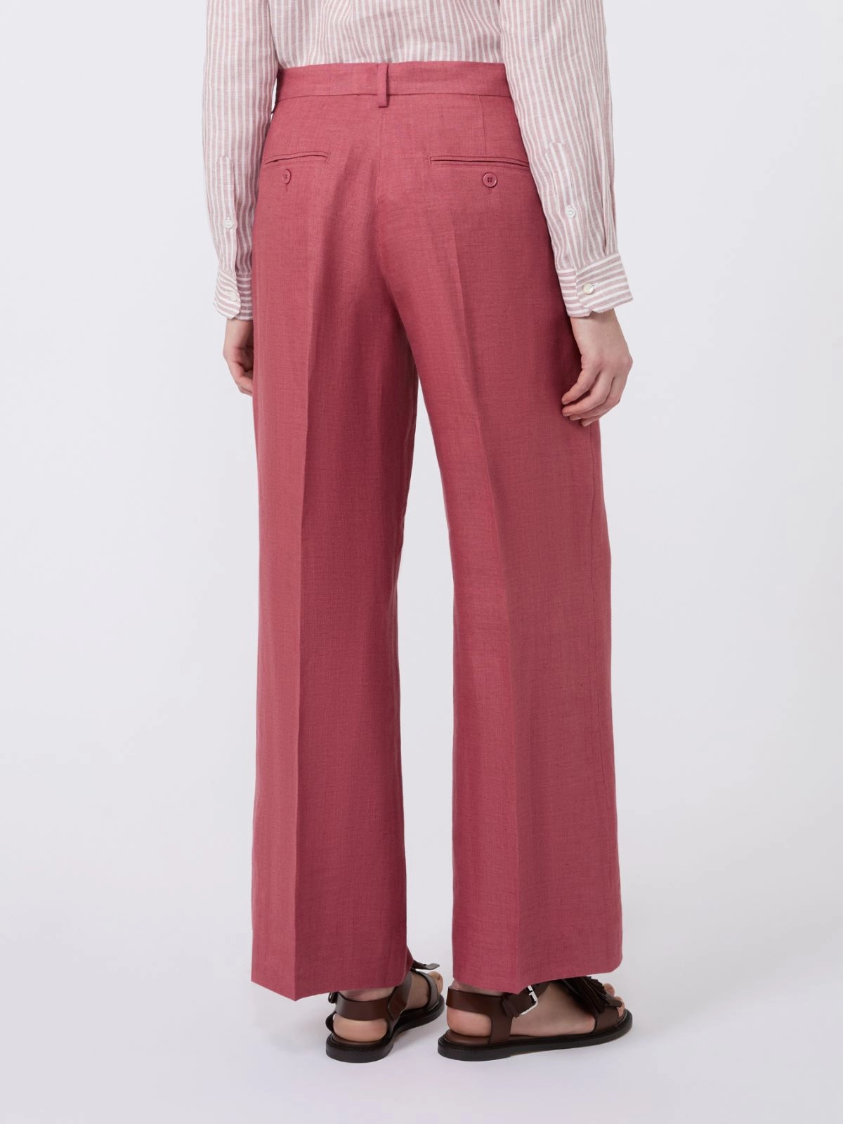 Weekend Max Mara donna pantalone in lino lavato rosso ciliegia WKDMALIZIA - immagine 2