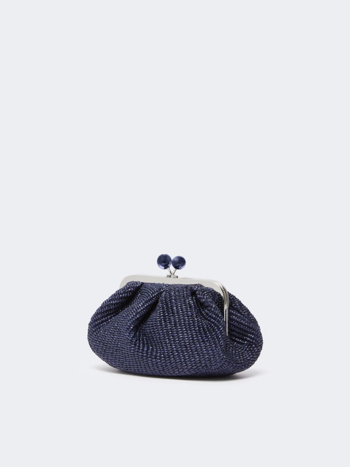 Weekend Max Mara borsa pasticcino bag small effetto rafia blu PALMAS - immagine 5