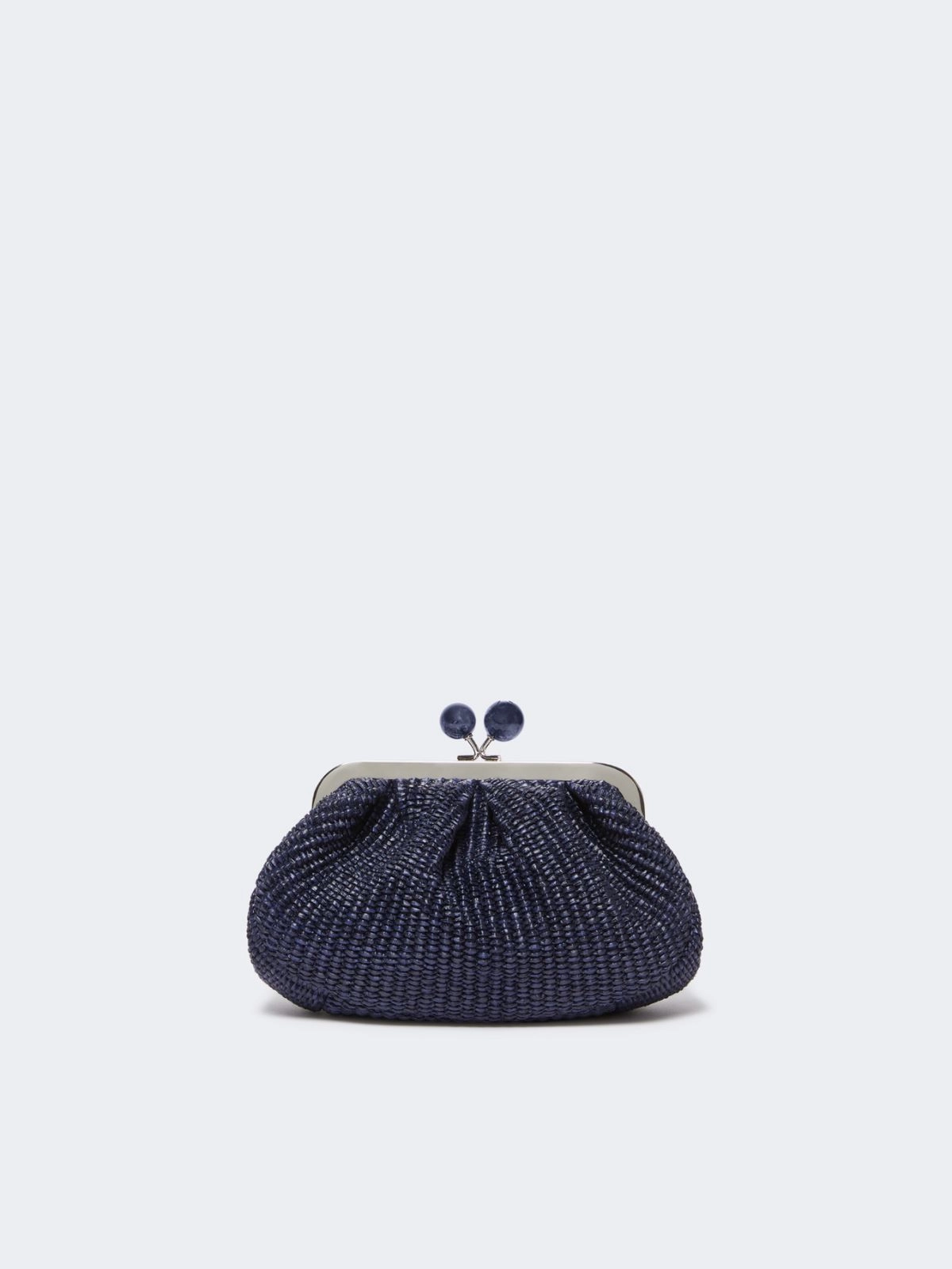 Weekend Max Mara borsa pasticcino bag small effetto rafia blu PALMAS - immagine 6
