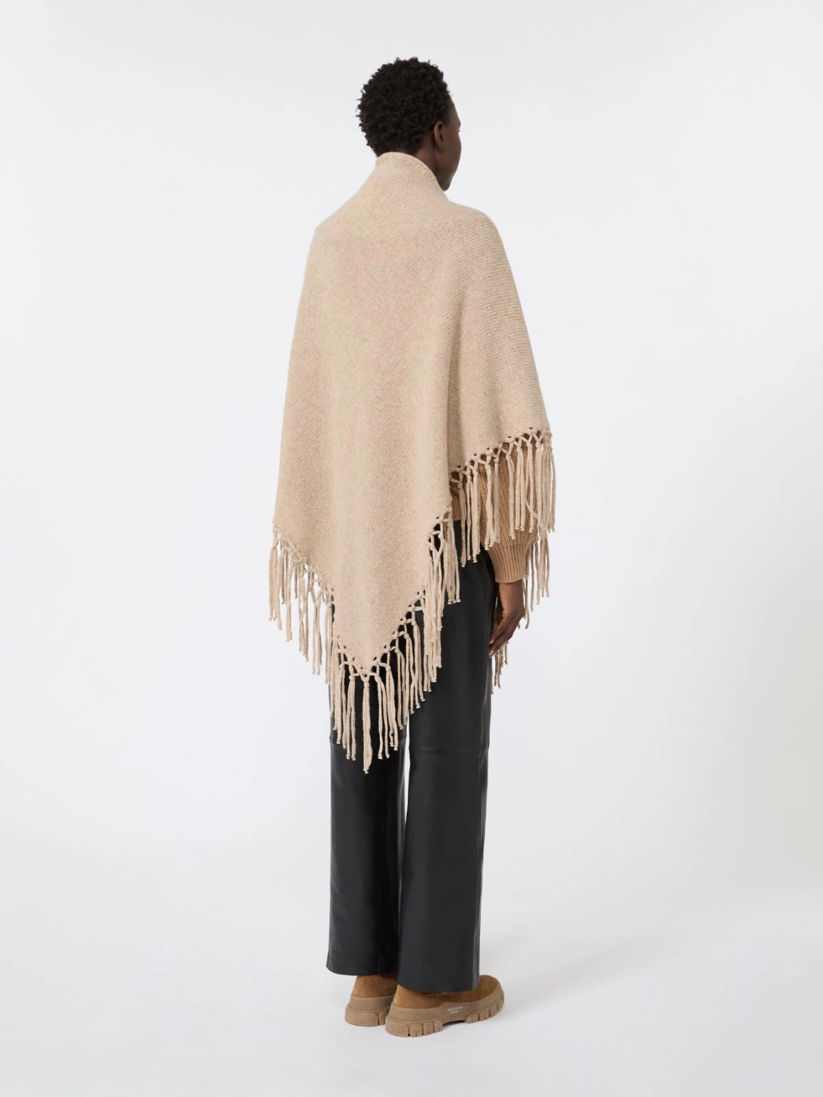 Weekend Max Mara scialle sciarpa con frange in lana cachà melange WKATORNADO - immagine 3