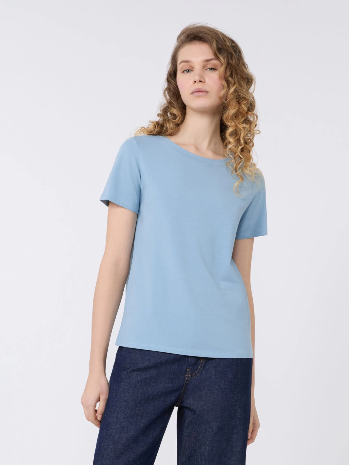 Weekend Max Mara T-shirt in jersey elasticizzato azzurra WKDMULTIF