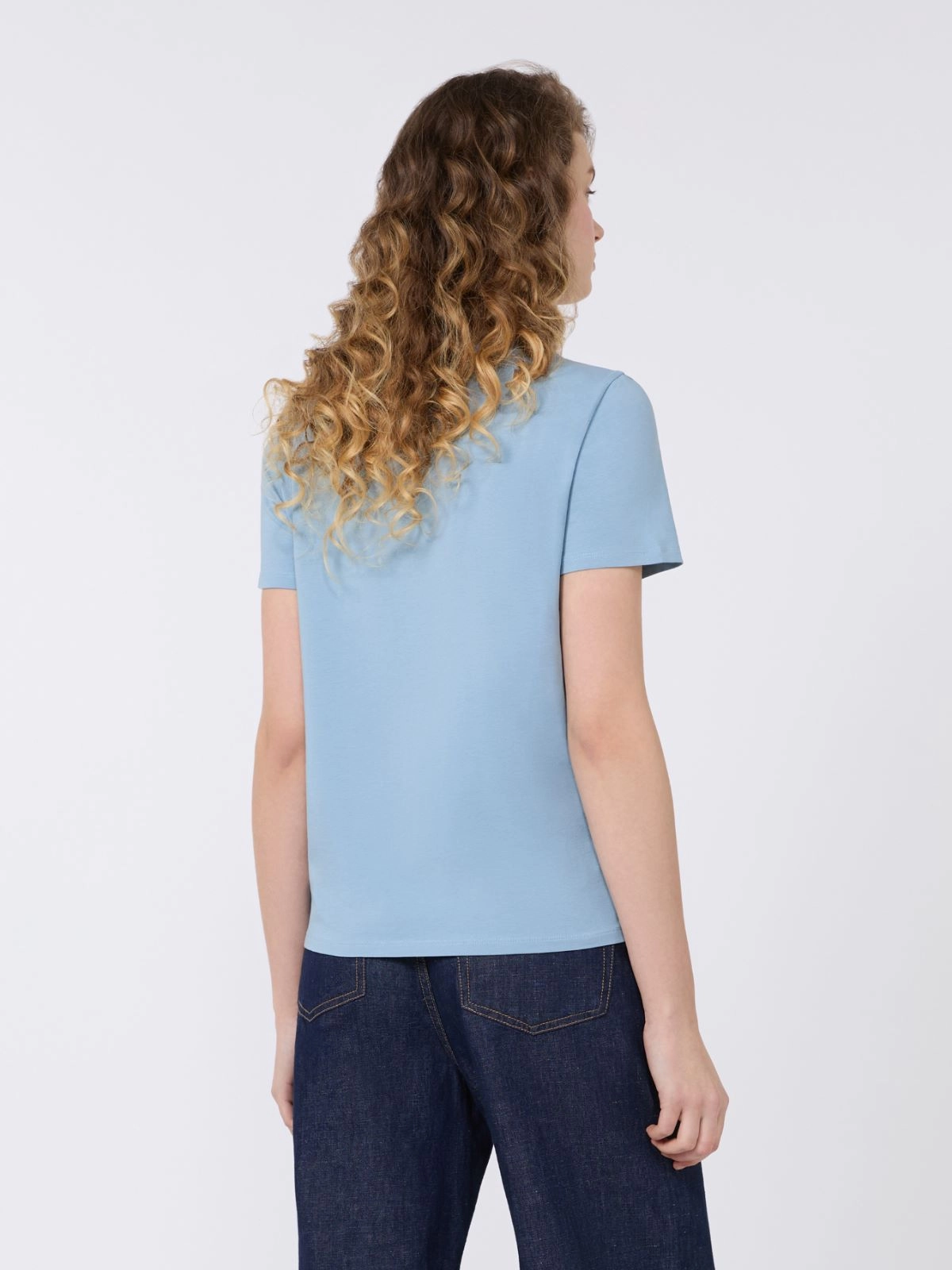 Weekend Max Mara T-shirt in jersey elasticizzato azzurra WKDMULTIF - immagine 2