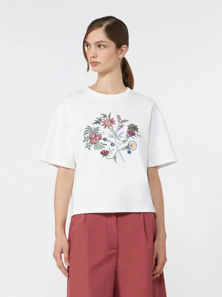 Weekend Max Mara T-shirt con ricamo fiori WKDSABATO