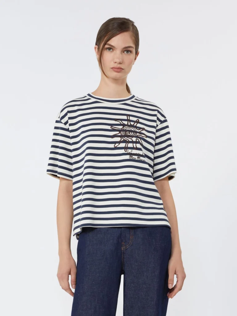 Weekend Max Mara T-shirt a righe con ricamo WKDSABATO