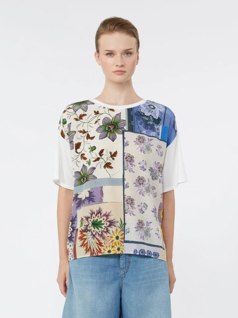 Weekend Max Mara T-shirt in seta e jersey WKDPAMPAS
