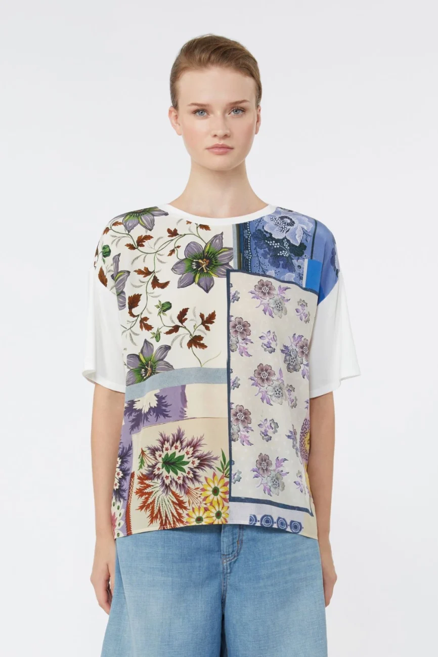 Weekend Max Mara T-shirt in seta e jersey WKDPAMPAS