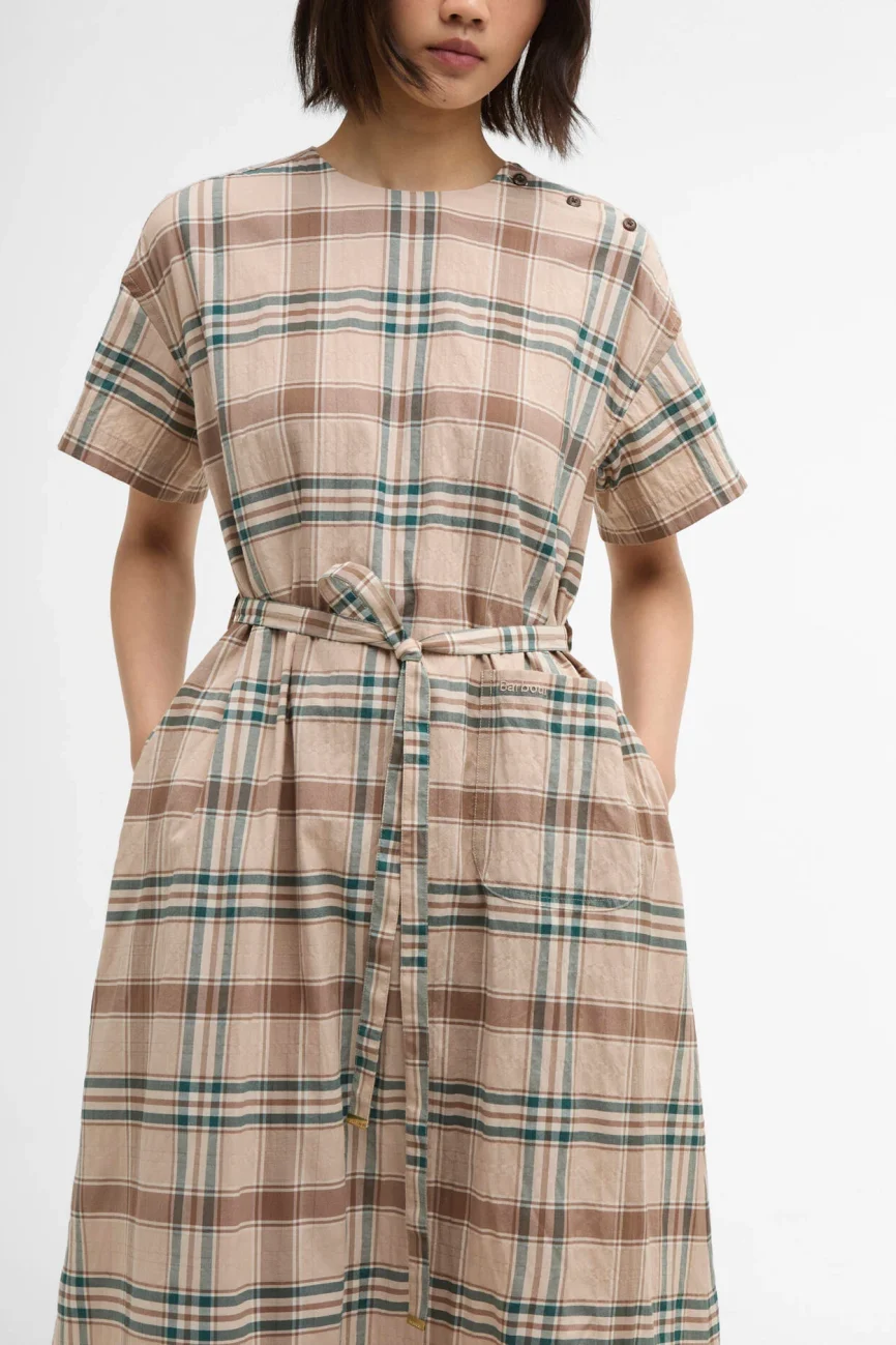 Barbour abito tartan oversize GWEN