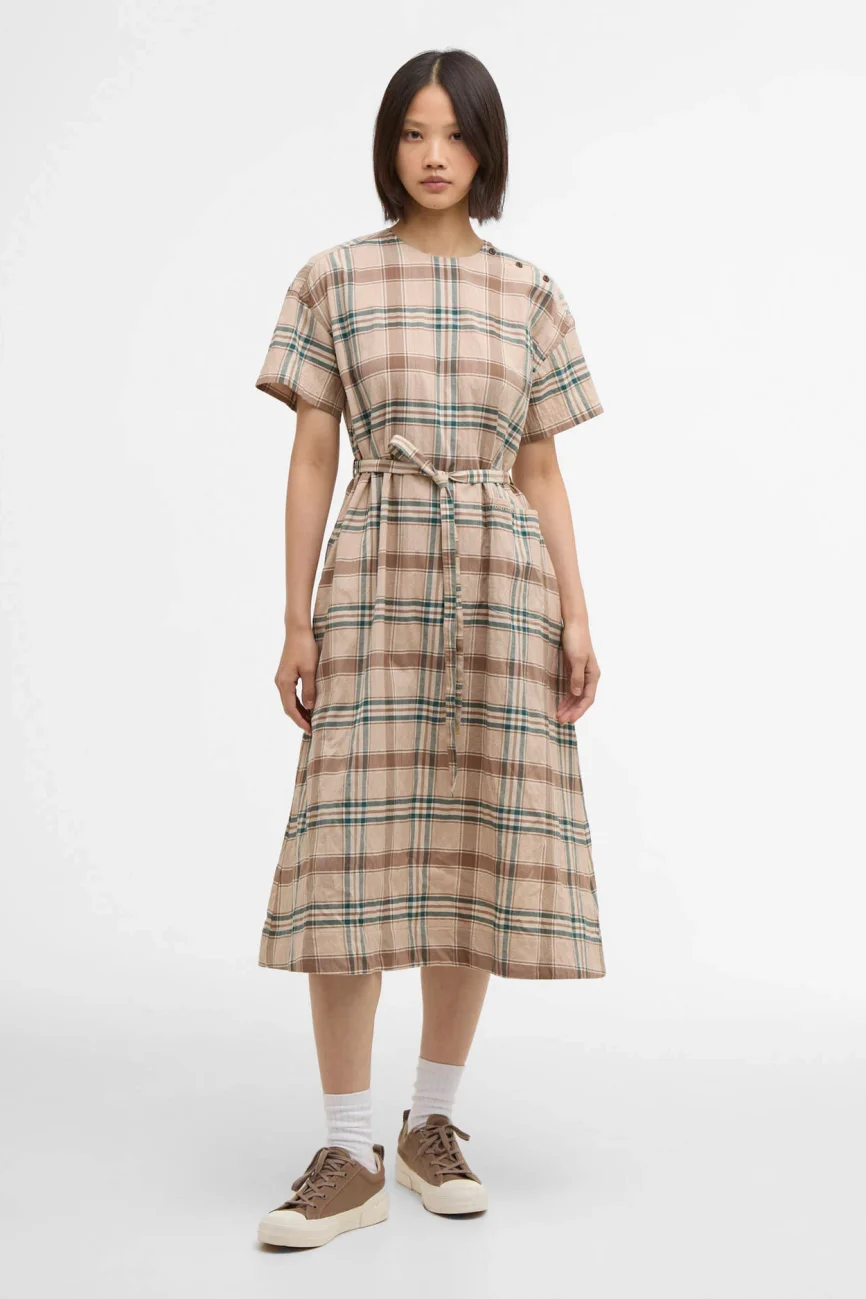 Barbour abito tartan oversize GWEN
