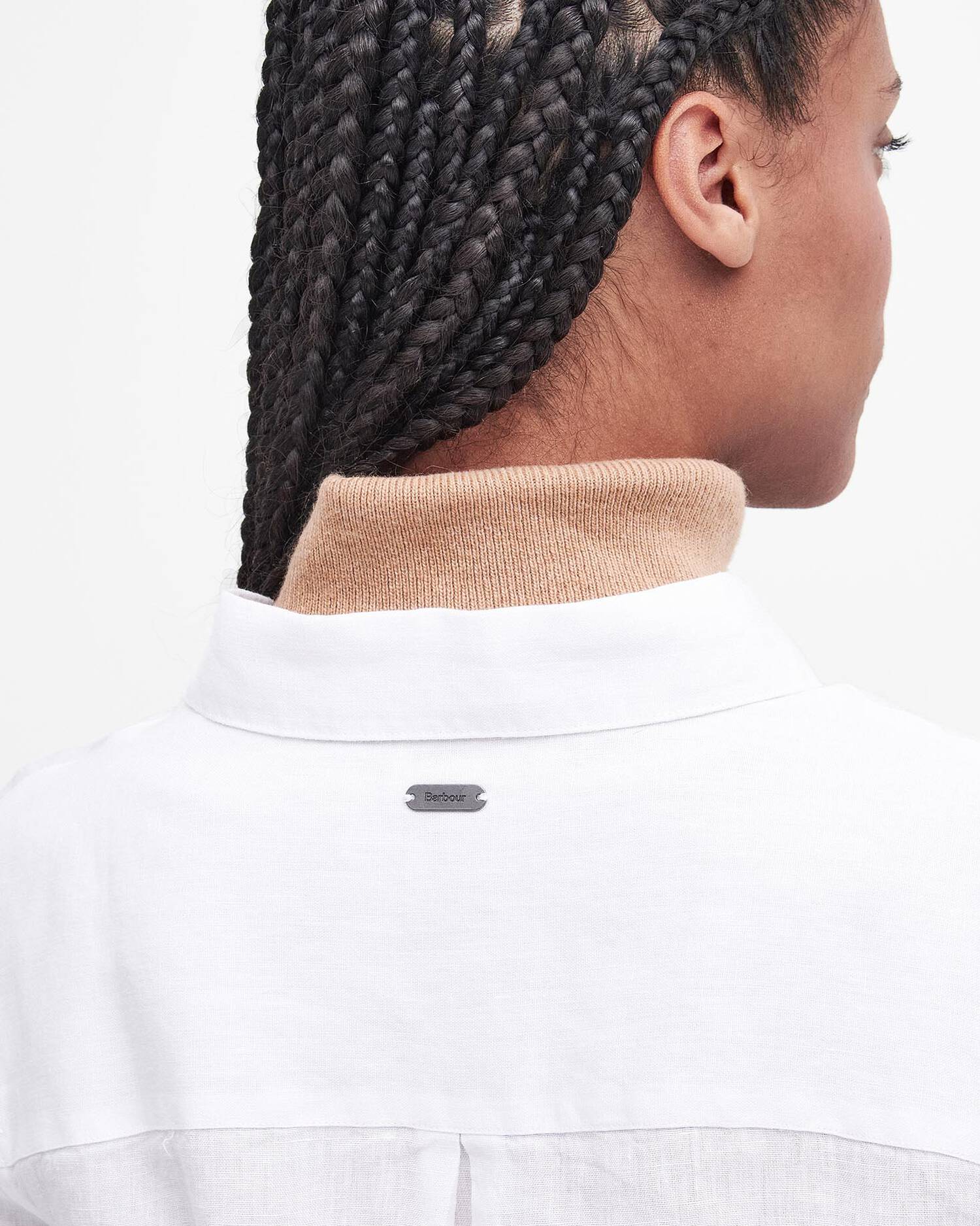 Barbour donna camicia in lino bianca MARINE - immagine 3