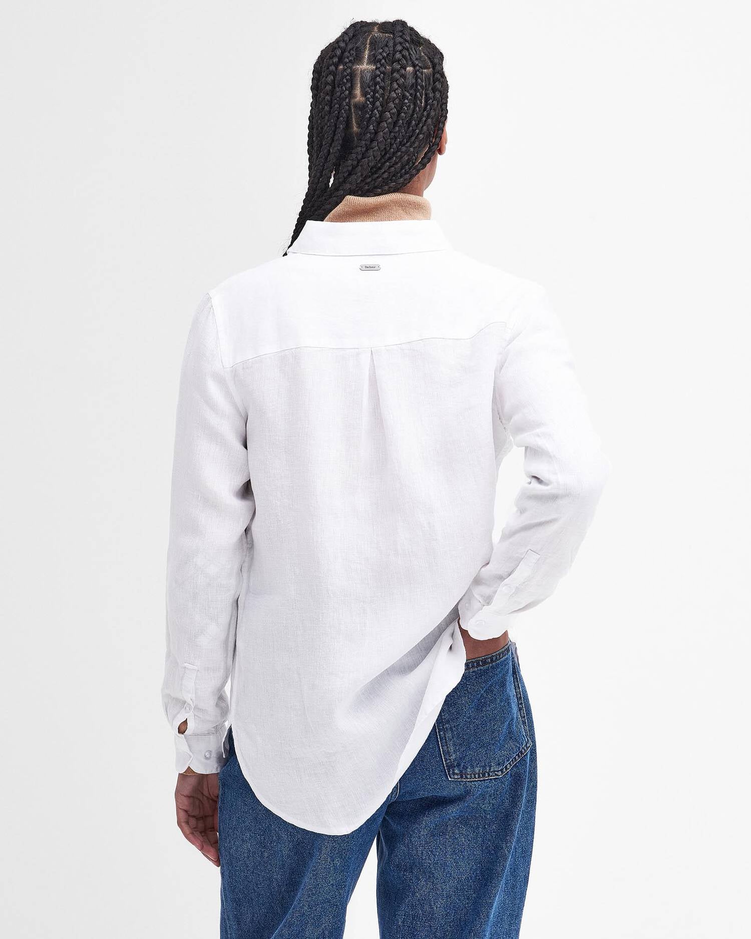Barbour donna camicia in lino bianca MARINE - immagine 4