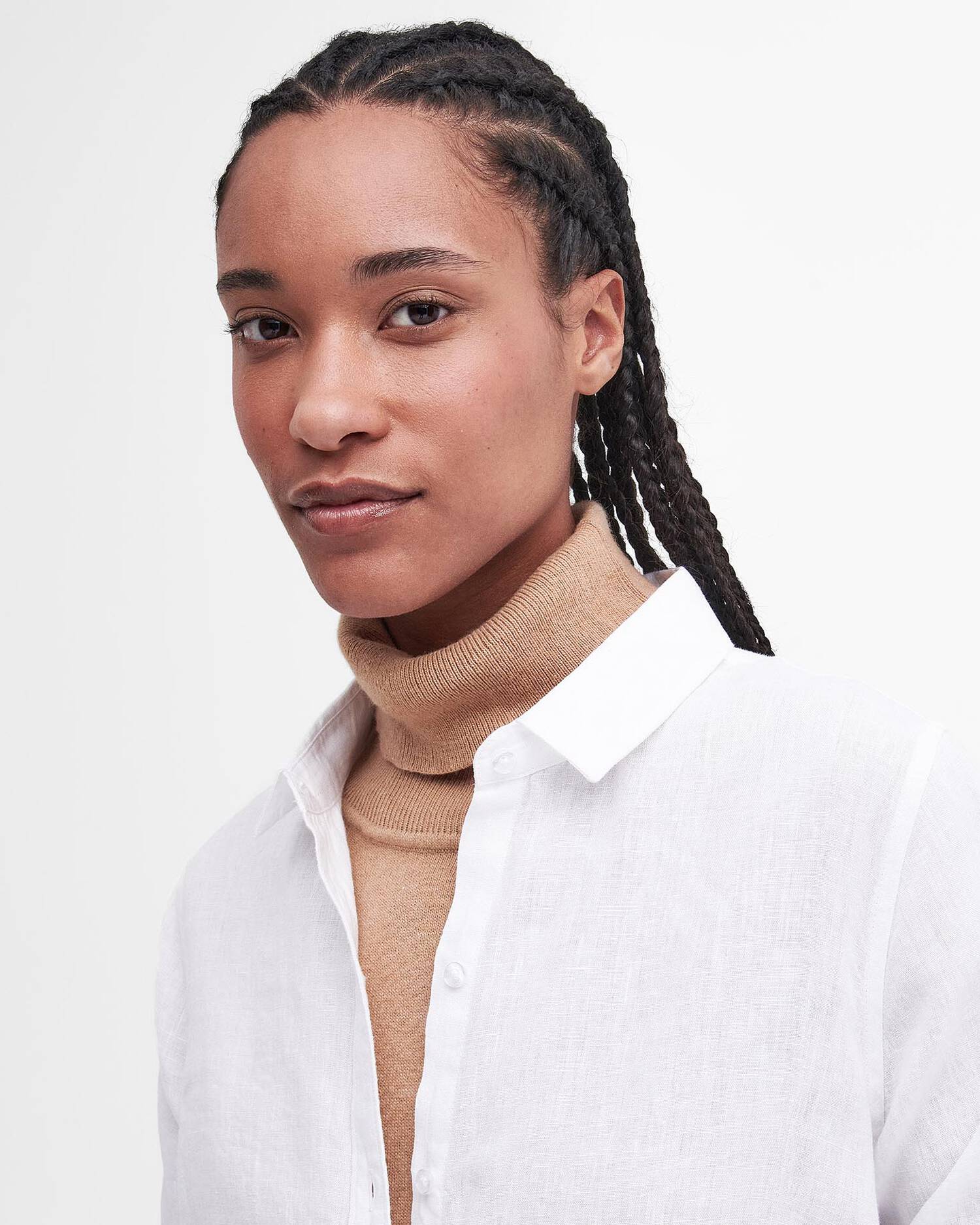 Barbour donna camicia in lino bianca MARINE - immagine 2