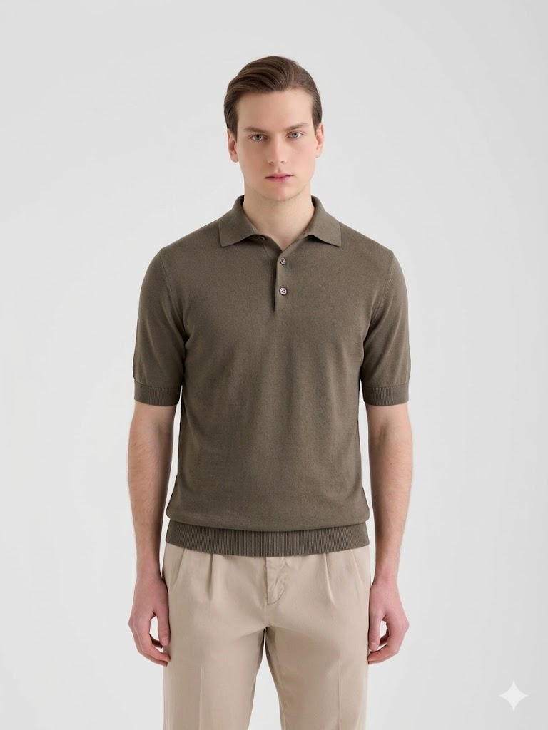 Filippo De Laurentiis polo in cotone finezza 18 marrone caffè