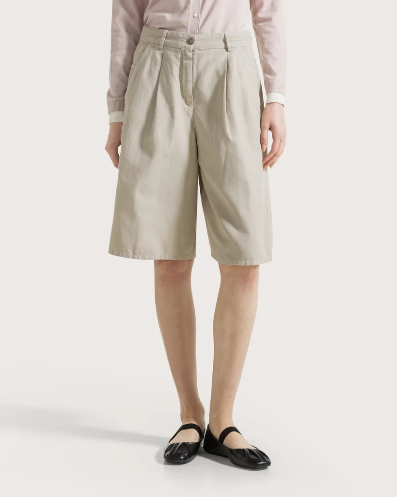Seventy 19.70 bermuda in cotone e lino beige