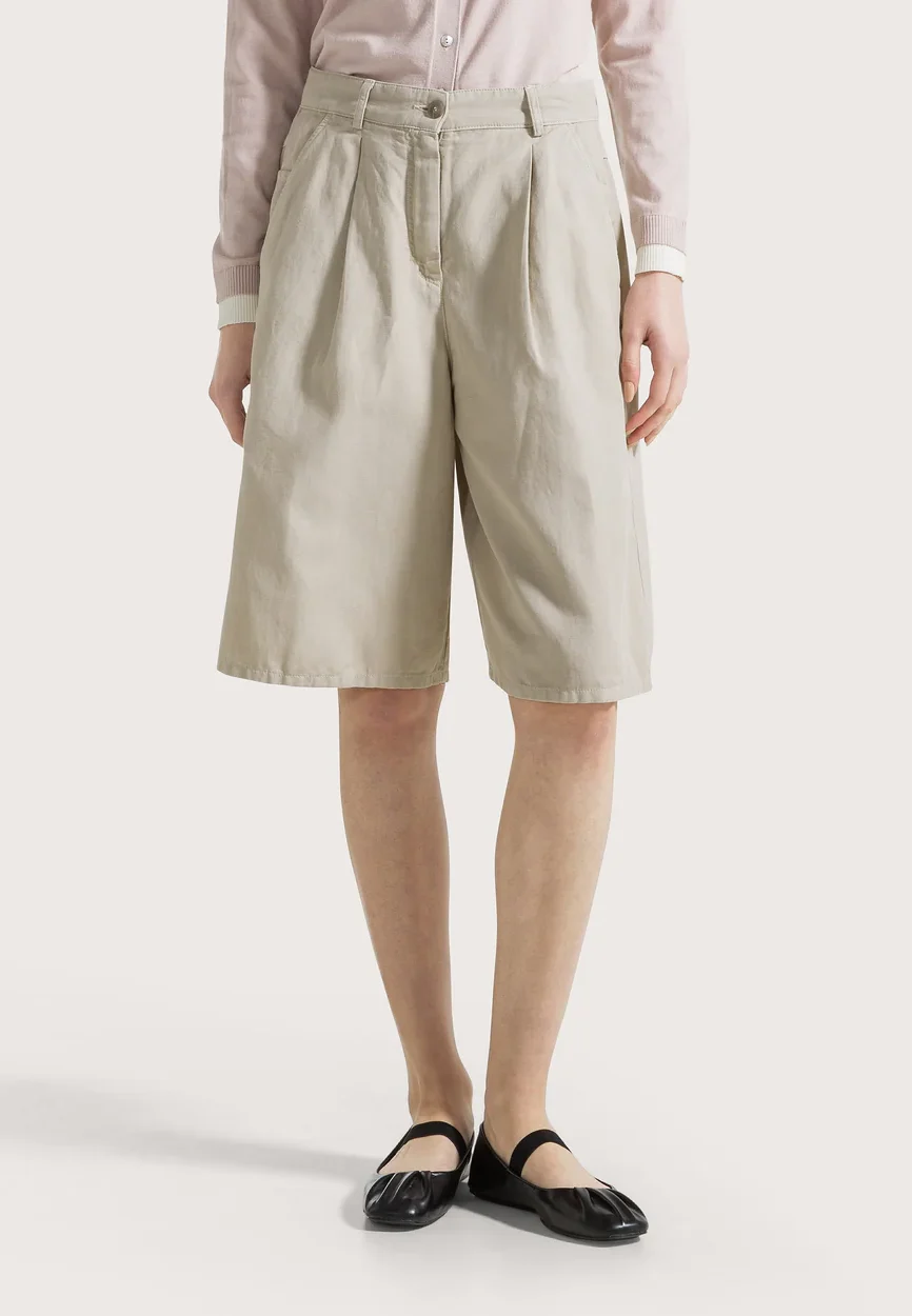 Seventy 19.70 bermuda in cotone e lino beige