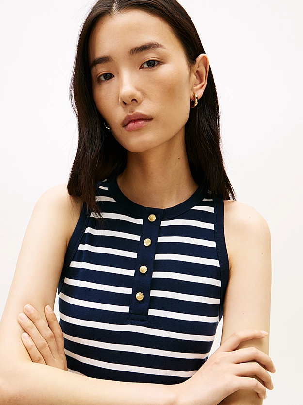 Tommy Hilfiger donna abito lungo in jersey a righe - immagine 2
