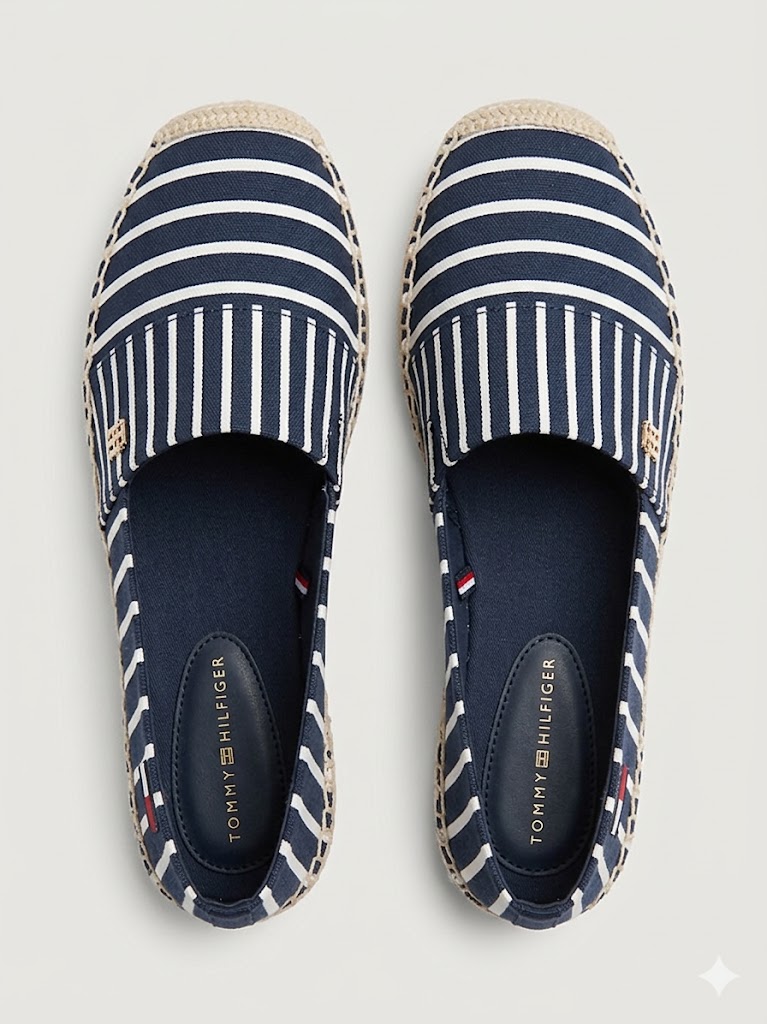 Tommy Hilfiger donna espadrillas in tela a righe con plateau - immagine 3