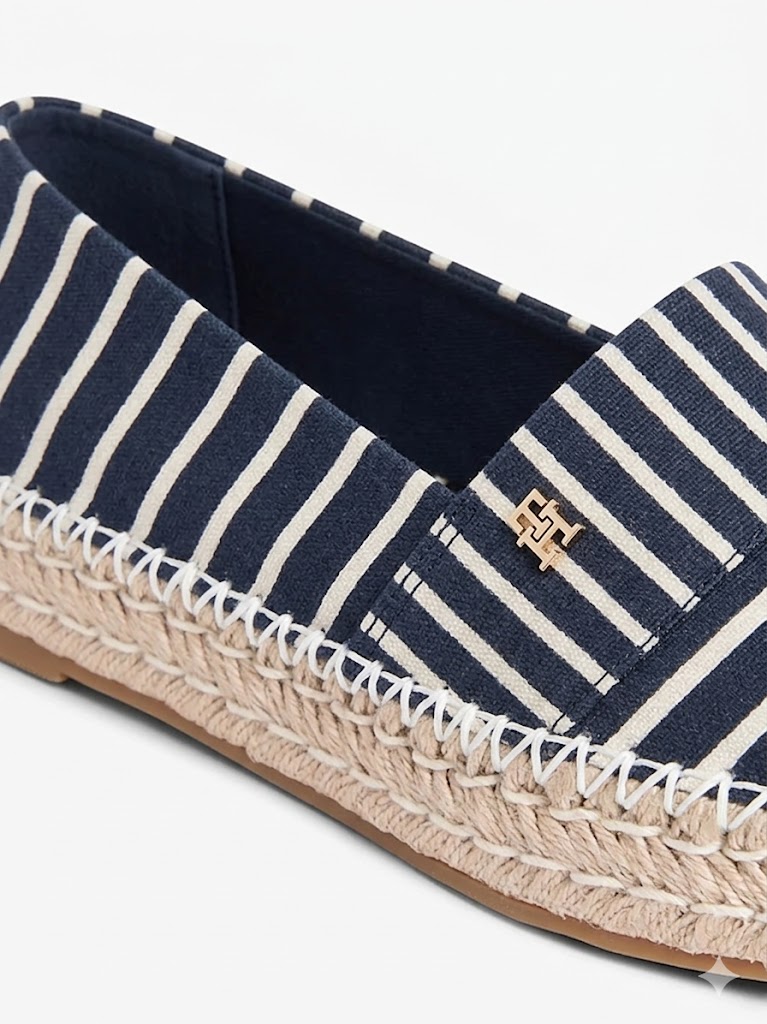 Tommy Hilfiger donna espadrillas in tela a righe con plateau - immagine 2