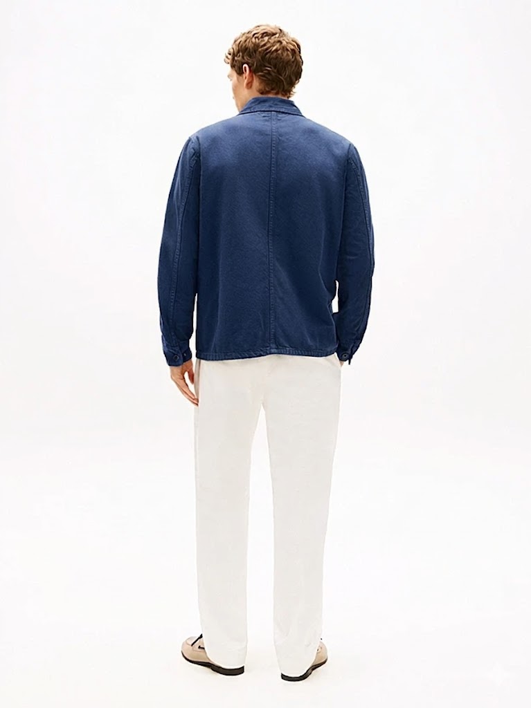 Tommy Hilfiger uomo overshirt in cotone blu - immagine 4