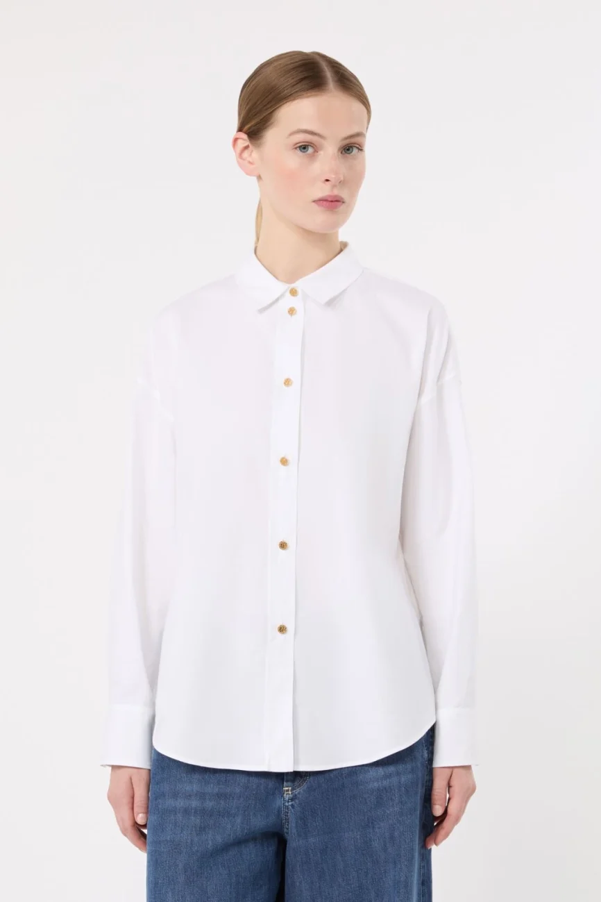 'S Max Mara camicia in oxford bianca SMMVOLONTA