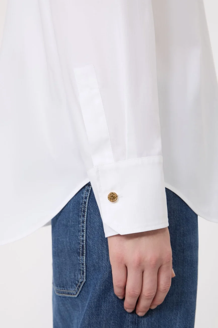 'S Max Mara camicia in oxford bianca SMMVOLONTA