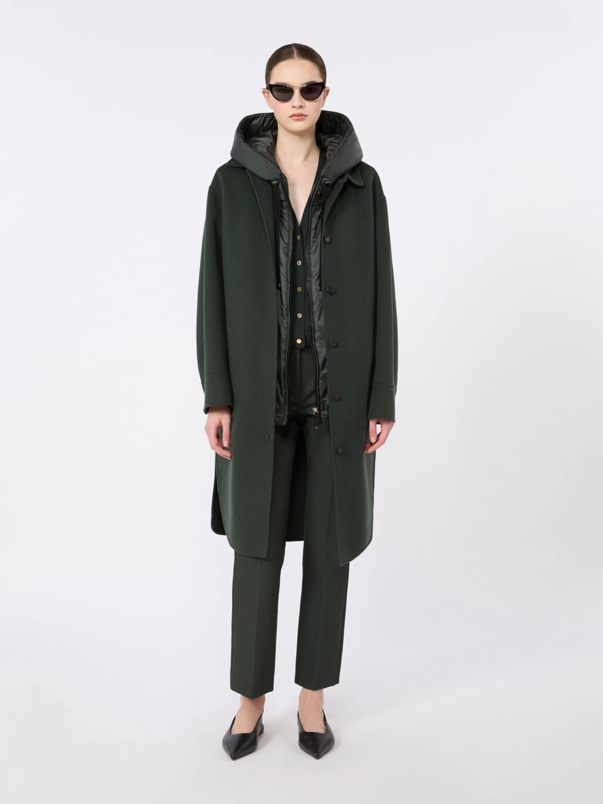 'S Max Mara pantalone in tessuto tecnico verde UMANITA