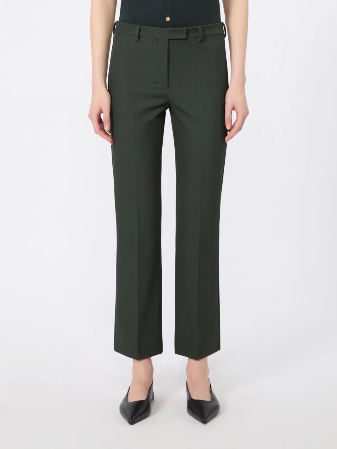 'S Max Mara pantalone in tessuto tecnico verde UMANITA