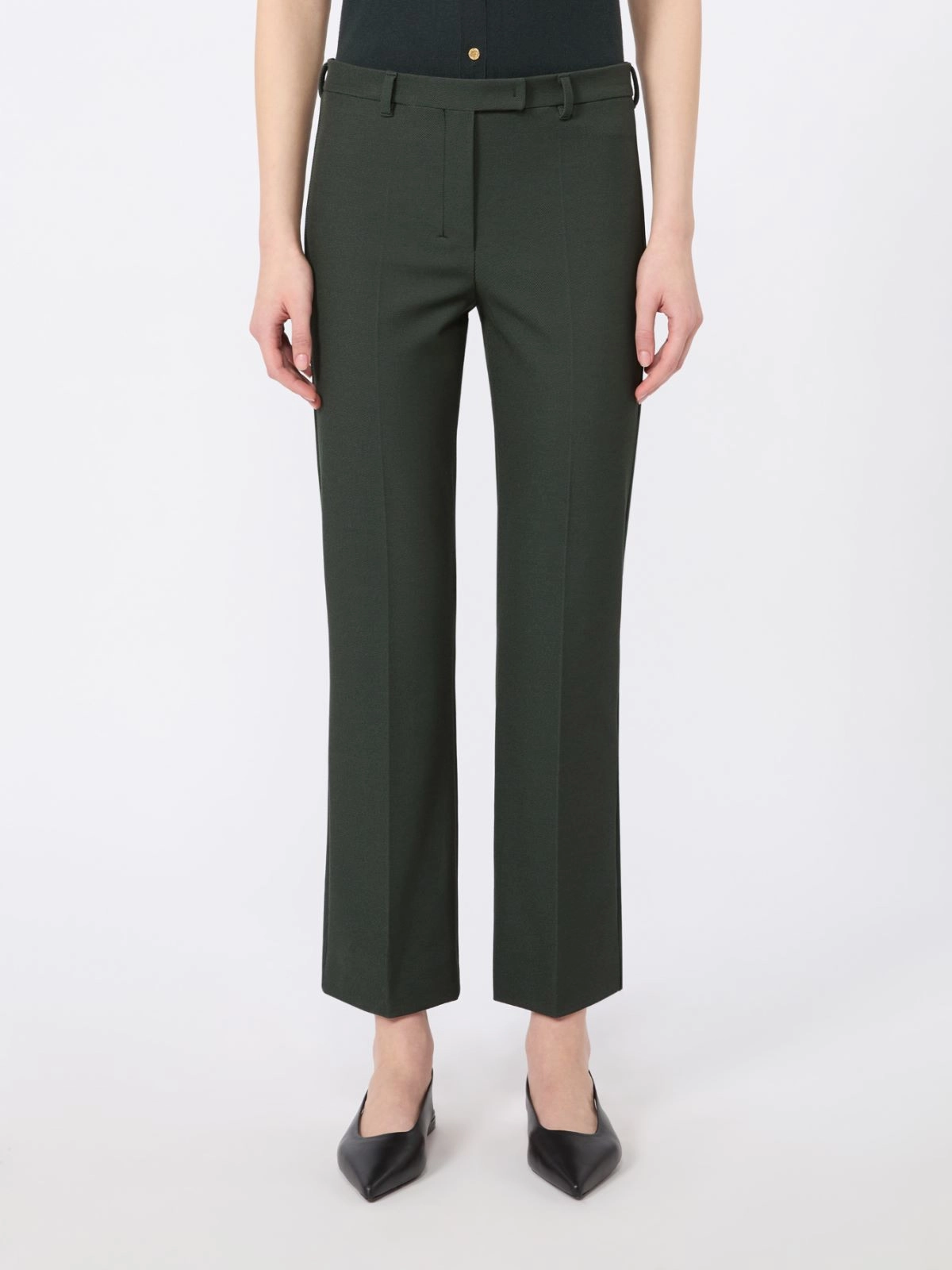 'S Max Mara pantalone in tessuto tecnico verde UMANITA