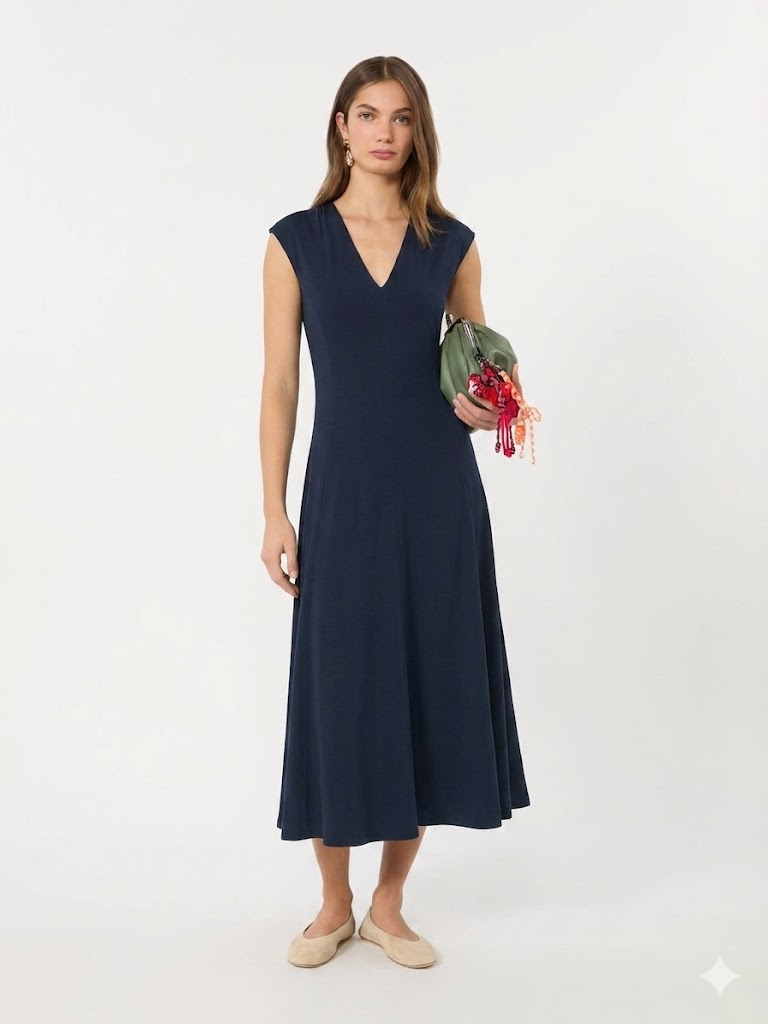 Weekend Max Mara abito in jersey blu WKDMASTER