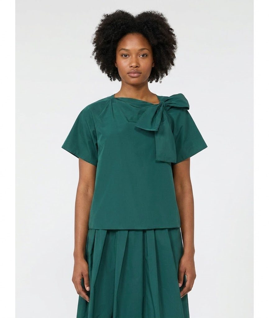Weekend Max Mara blusa in taffetà verde WKDRECENTE