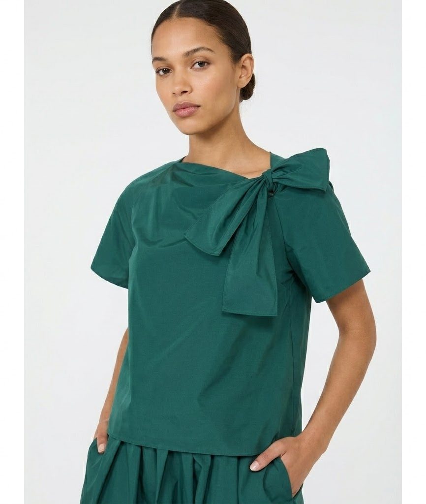 Weekend Max Mara blusa in taffetà verde WKDRECENTE