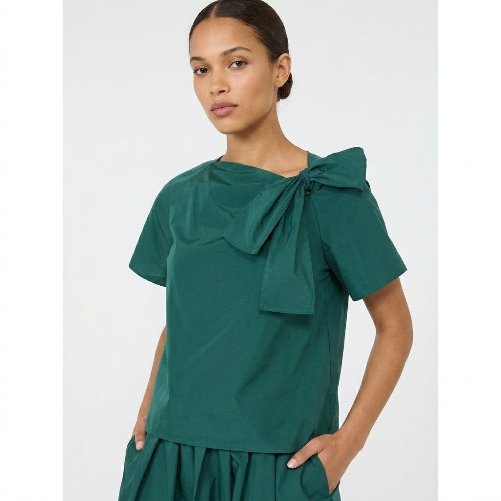 Weekend Max Mara blusa in taffetà verde WKDRECENTE
