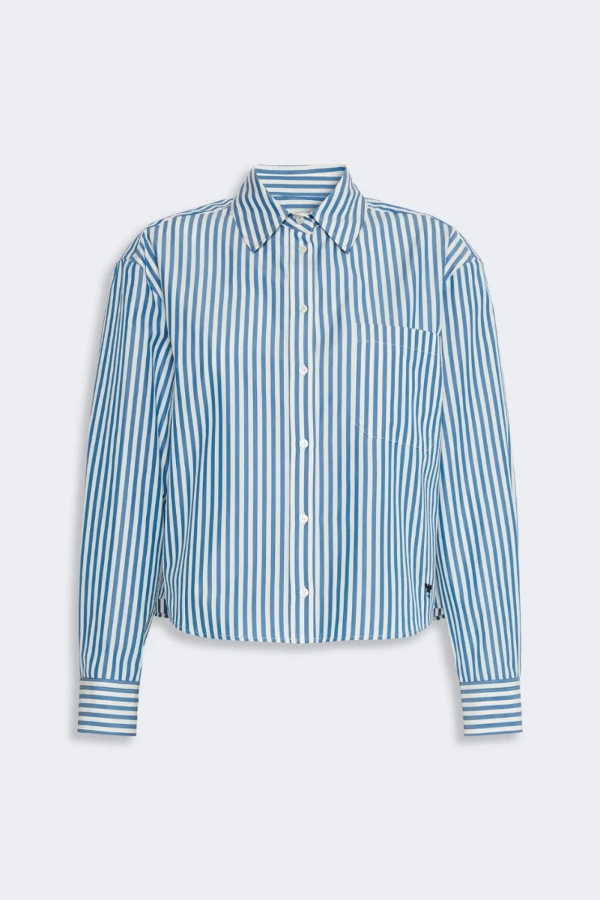 Weekend Max Mara camicia cropped a righe blu WKDPANETTO