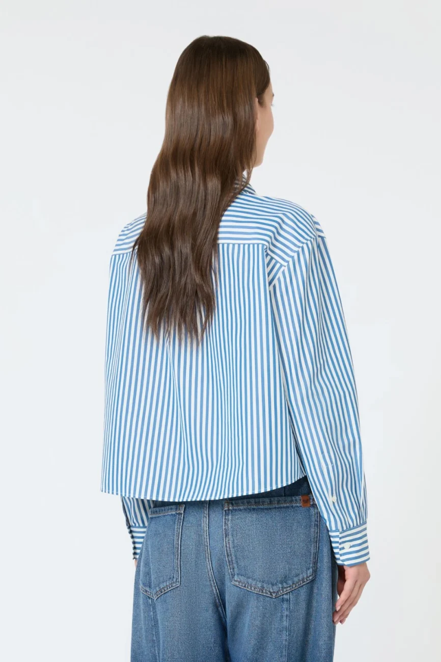 Weekend Max Mara camicia cropped a righe blu WKDPANETTO
